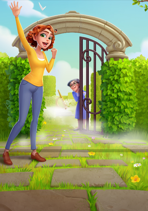 Character design example: anthropomorphic animals, rounded shapes, gentle expressions